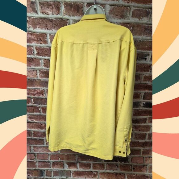 Caribbean Joe Yellow Button-Down Shirt – Long Sleeve, Unisex XL - Picture 2 of 9